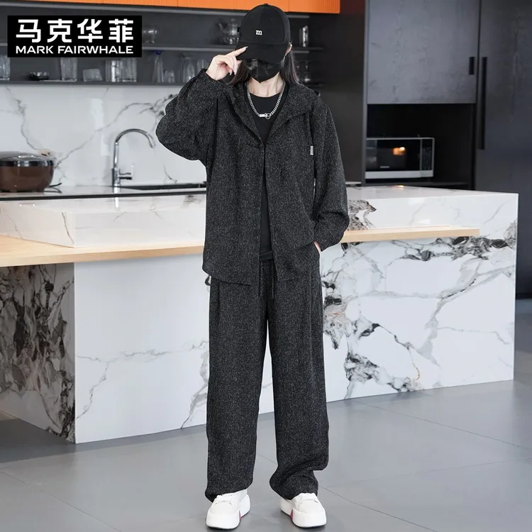 MARK FAIRWHALE/马克华菲2025春季新款百搭连帽休闲男士套装男装