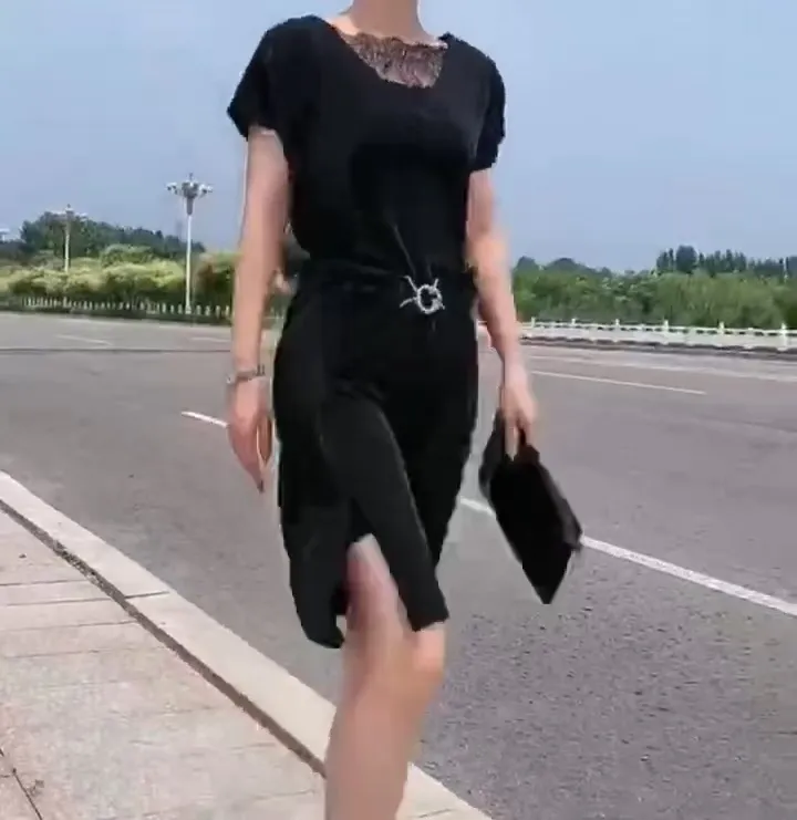 新款气质时尚洋气韩版连衣裙2112