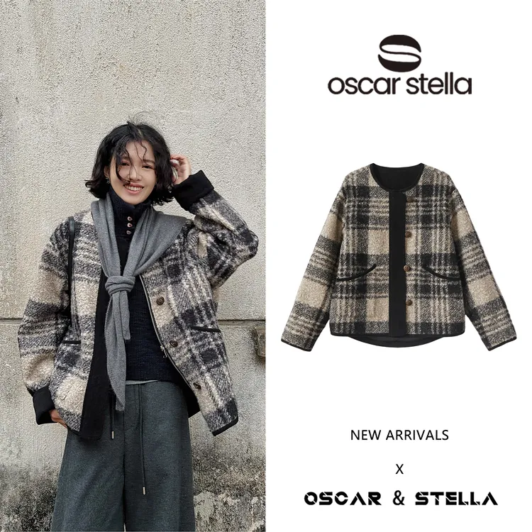 OSCAR&STELLA【格林】秋冬休闲百搭时尚宽松圆领保暖外套41-2502