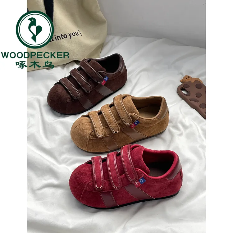 啄木鸟内增高魔术贴德训鞋女2025秋季新款卡皮巴拉大头运动休闲鞋