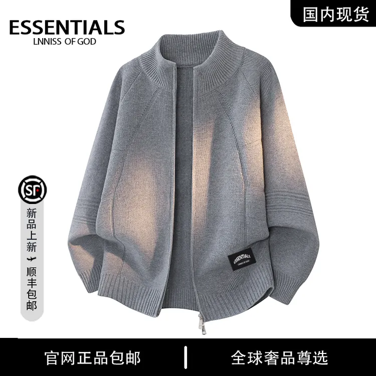 ESSENTIALS LNNISS  秋冬季男士开衫慵懒风休闲毛衣针织衫外套