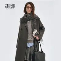 TeenieWeenie小熊女装毛呢大衣25秋新毛织西装领外套TTJW258TW1D