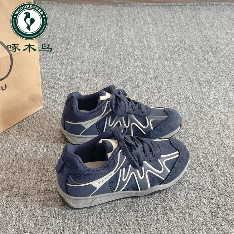 啄木鸟复古小众不撞款板鞋女款2025新款春秋厚底小白鞋休闲鞋潮
