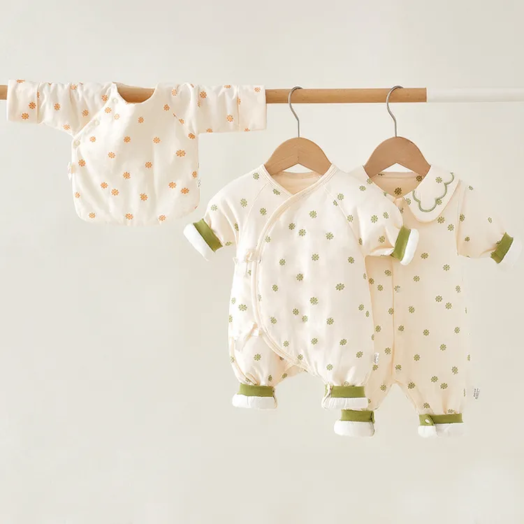 史努比婴儿秋装薄款夹棉哈衣爬服宝宝衣服新生儿连衣婴童婴儿秋冬