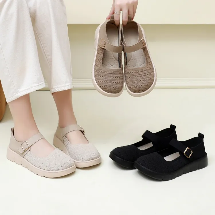 春秋季百搭软底老北京布鞋女休闲舒适时尚单鞋透气中老年妈妈鞋