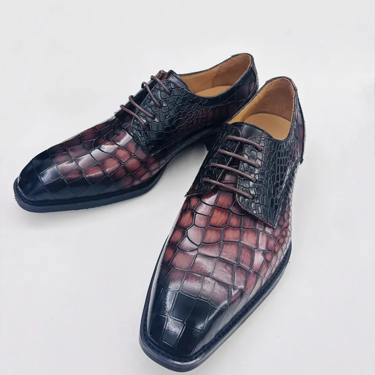 琴底鳄鱼正装德比固特异皮鞋3