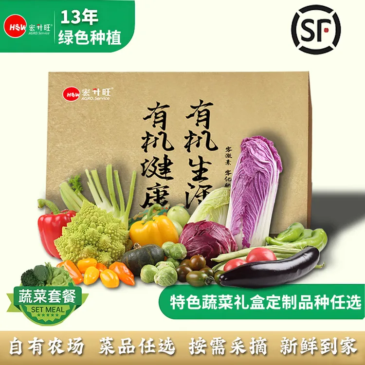 【达人专享】宏升特色蔬菜礼盒绿色无公害现摘现发新鲜定制顺丰包邮