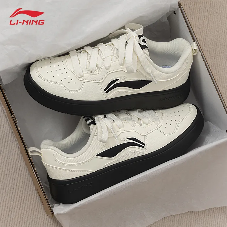 李宁初云板鞋女款鞋子低帮轻便休闲鞋子女ins潮牌百搭透气运动鞋