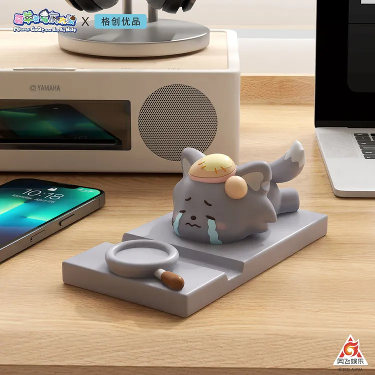 正版授权喜羊羊与灰太狼手机支架桌面底座懒人创意装饰品生日摆件