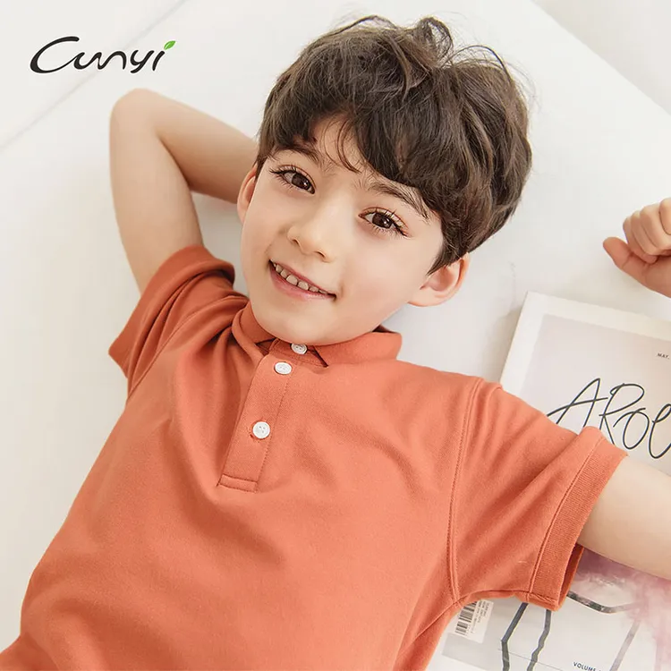 纯一良品童装儿童翻领刺绣短袖Polo衫夏季夏季男童休闲上衣