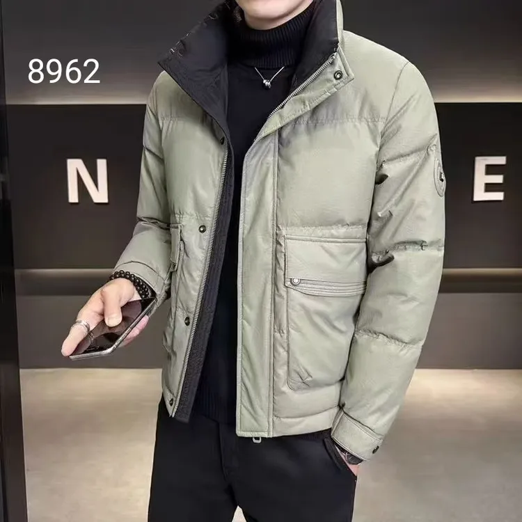 男士秋冬新款潮流百搭韩版时尚修身立领加绒加厚防寒保暖夹克外套