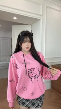 黑泽玄七连帽卫衣秋款时尚KT印花卫衣