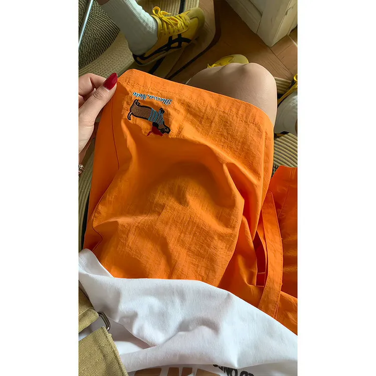 腊肠小狗刺绣短裤男款夏季潮牌情侣美式速干运动裤不过膝五分中裤