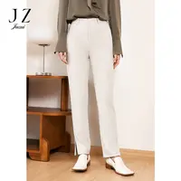 【小余专属】JZ玖姿JTDC11105时尚西装裤女休闲烟管裤米白色