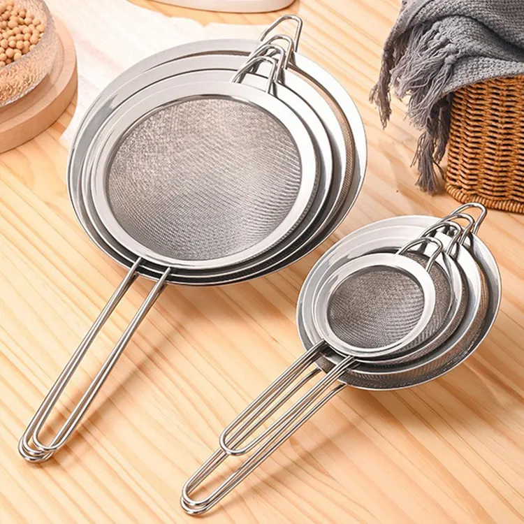 不锈钢手持面粉筛 糖粉蛋液筛 油格渣捞 麻辣烫豆浆过滤网筛漏勺