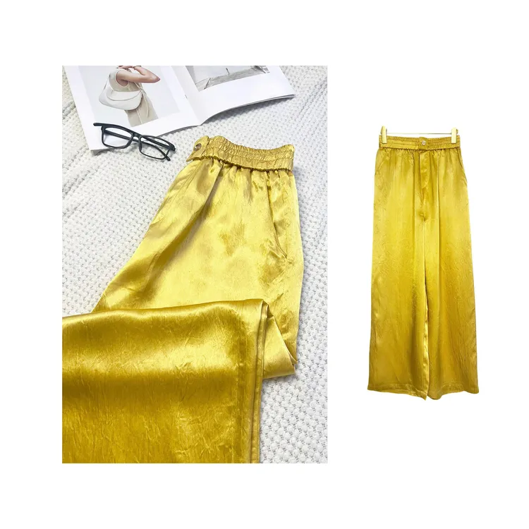 【素集】高档100%真醋酸九分冰丝阔腿裤女显瘦裙裤垂感百搭醋酸纤维