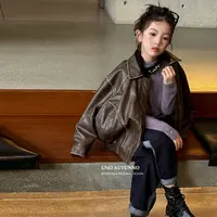 「UNO AUTUNNO」【摩登召唤】生态皮夹棉女中大童冬季皮衣外套GD2387