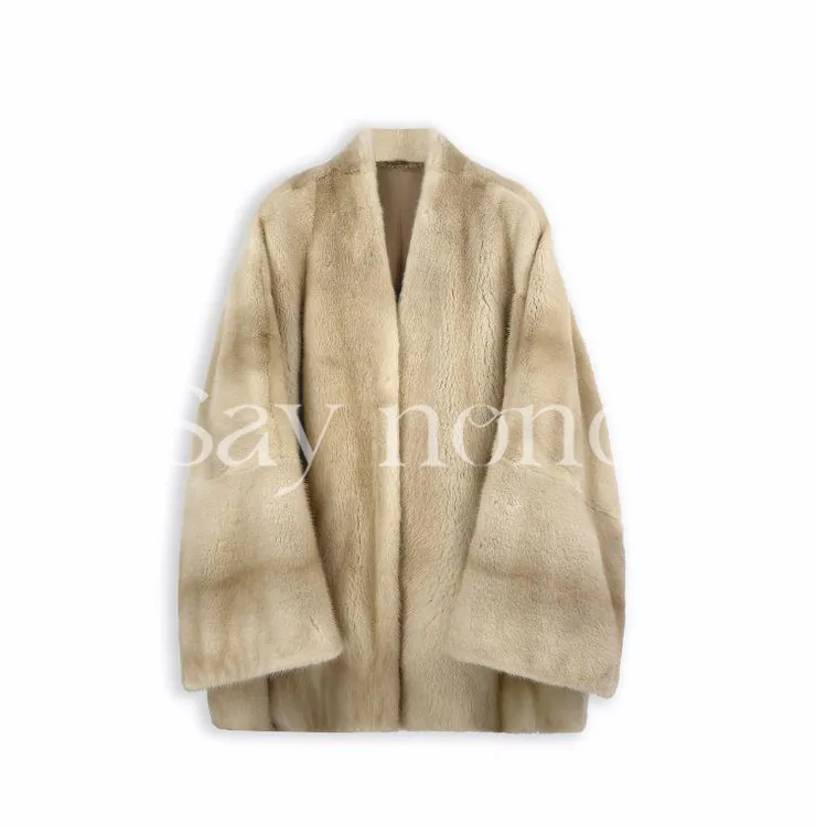 懒猫nono│Saynono高奢气质设计感稀有色进口水貂皮草外套 GF21309