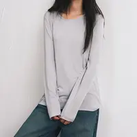 天丝莫代尔山羊绒打底衫女秋冬宽松圆领纯色上衣亲肤内搭针织衫