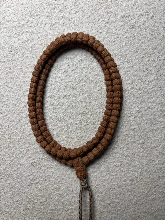 【教授出品】精工藏式佛手原皮原色无滚筒小金刚108脖挂文玩菩提