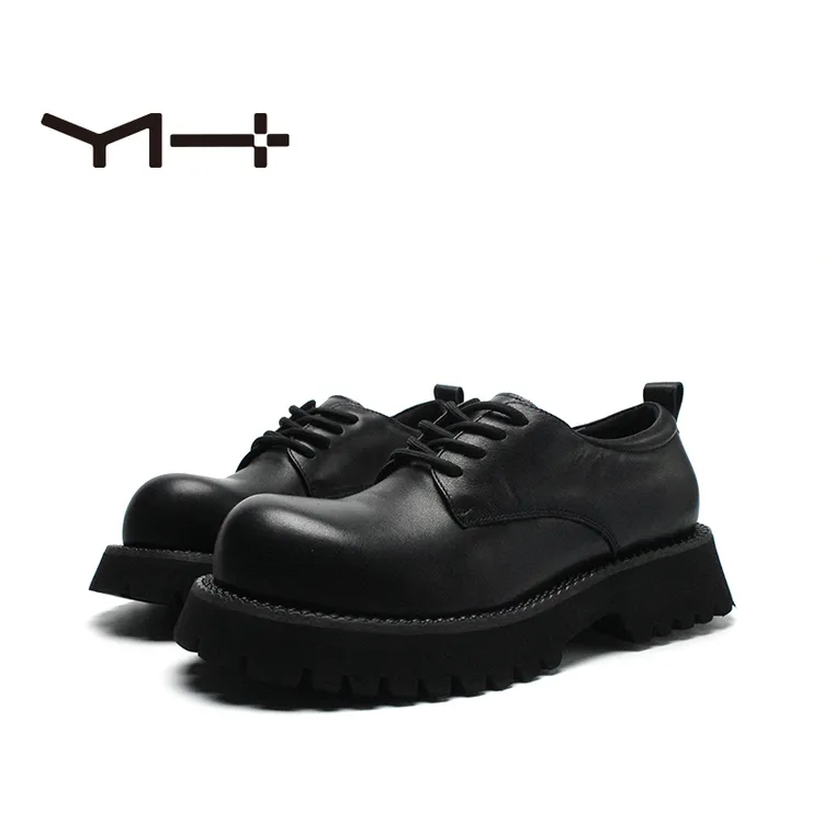 26619头层牛皮德比鞋马丁靴增高5.5cm休闲皮鞋解构潮鞋保暖圆头