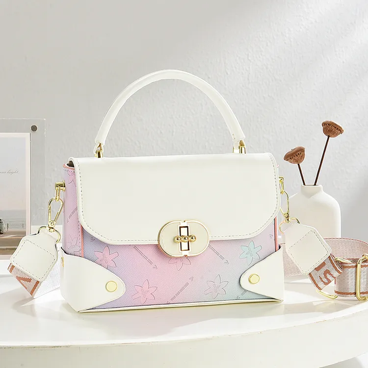 潮流时尚撞色小包包女2025年夏季新款百搭斜挎包小香风单肩手提包