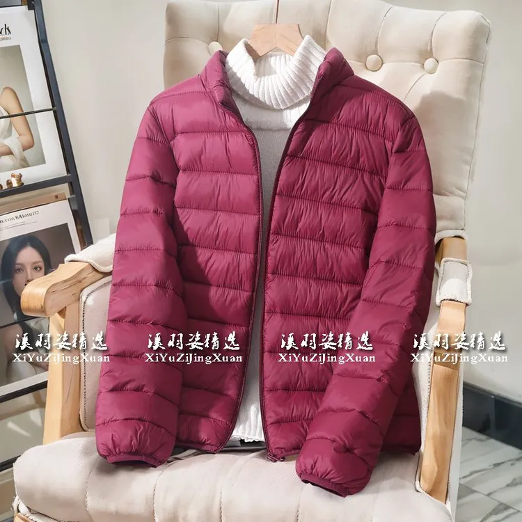 棉衣女冬短款轻薄棉服立领拉链外穿棉服修身保暖外套内胆小棉袄