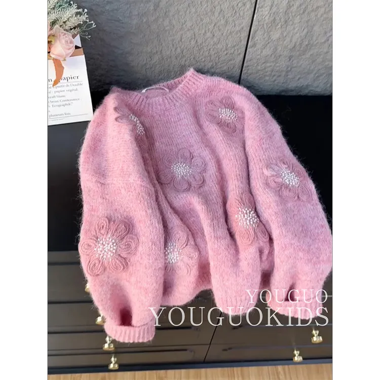 女童毛衣秋冬款2025新款洋气儿童加厚针织衫女孩韩版冬季毛线上衣