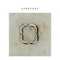 925银耳饰 【贝果耳圈】XINFENZI 纯银基础百搭耳环耳圈 PS22186