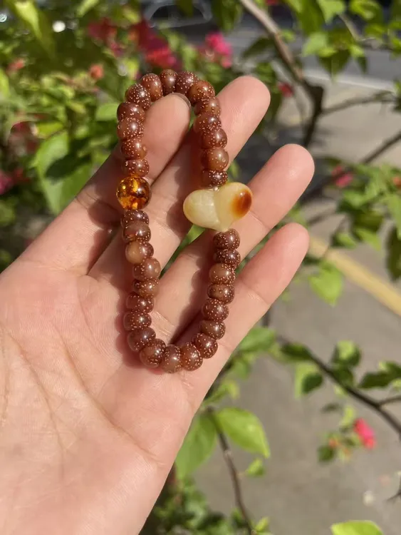 粉皮星月卡8mm蒜瓣大肠   单圈  玉化料（多样性发其一）