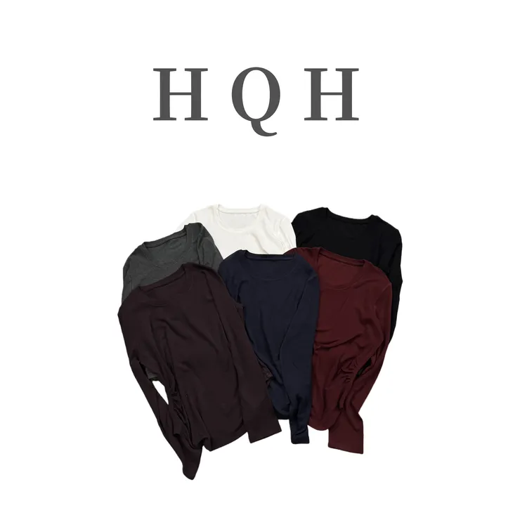 『1454#』秋冬经典收腰褶皱保暖亲肤百搭慵懒风通勤气质显瘦圆领T恤