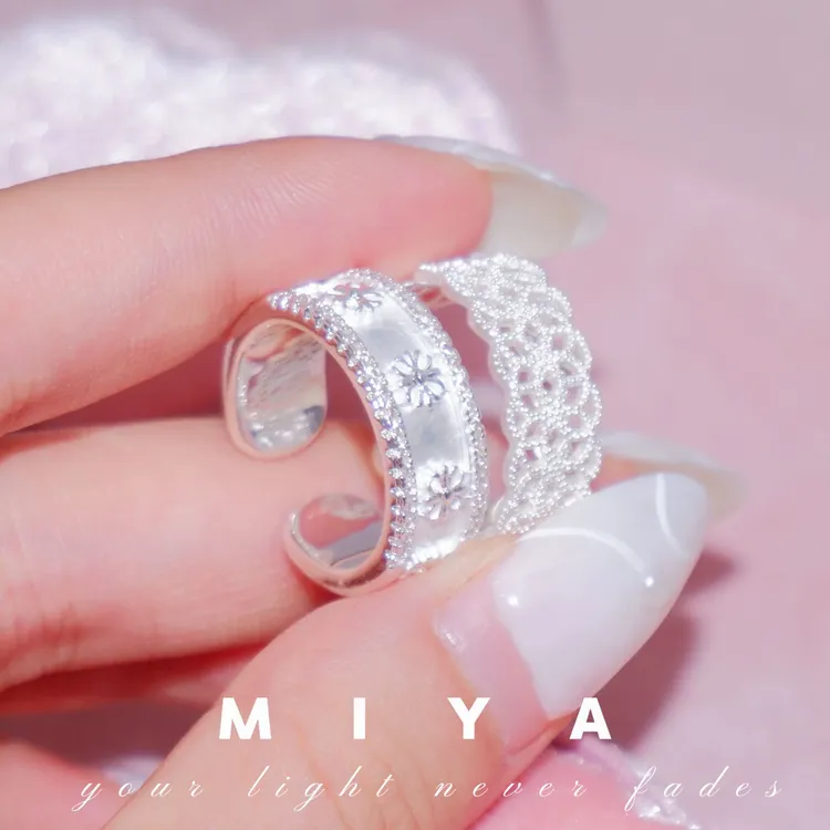 铜合金锆石戒指 维多利亚的秘密~复古厚银戒指套装