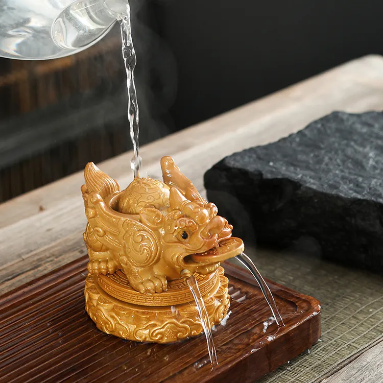 变色茶宠旋转貔貅茶台茶桌摆件装饰品金蟾茶从宠精品茶具摆设高档