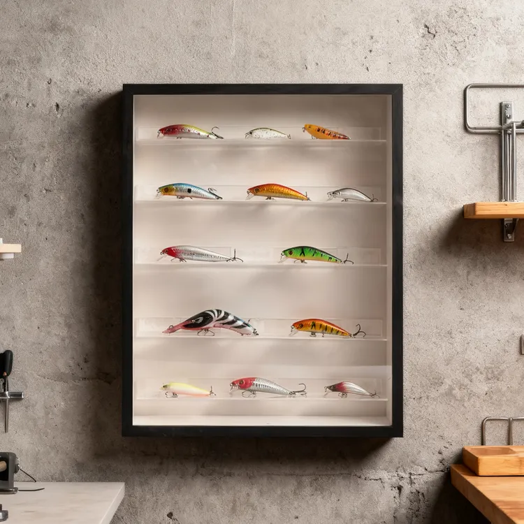 路亚假饵亚克力展示框收纳框礼物DIY渔具多功能展示框送礼收藏