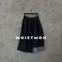 Moi et mon秋季新款时尚简约设计款半裙百搭纯色不规则宽松半裙