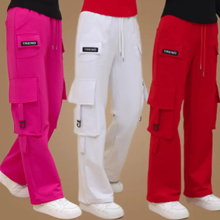 网红时尚工装裤女宽松多口袋广场舞曳步舞运动裤子休闲健身跳