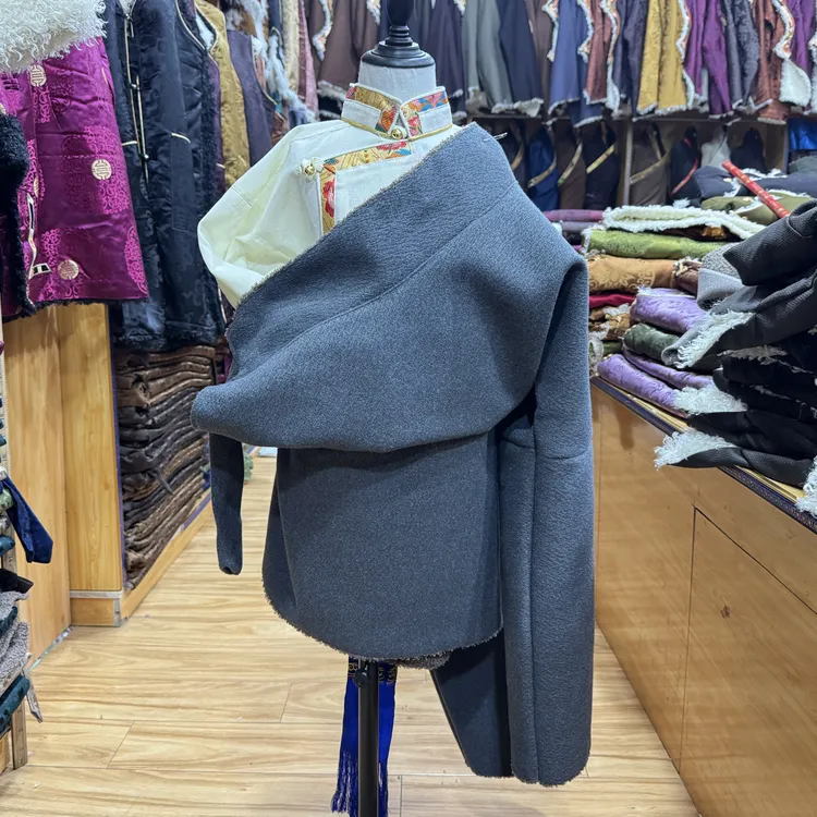 儿童冬季加绒加厚藏式民族风康巴风格保暖宽松藏袍男款服装