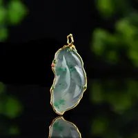 戊申堂【金枝玉叶】冰玉叶子独龙玉高冰吊坠（多样性发一） 国风珠宝