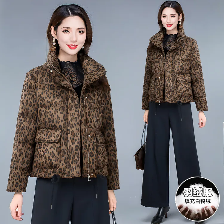 妈妈装羽绒服时尚女装冬季新款气质显瘦加厚保暖白鸭绒中老年外套