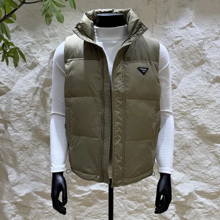 修身防水透气圆下摆常规款立领男马甲厚款秋冬直下摆
