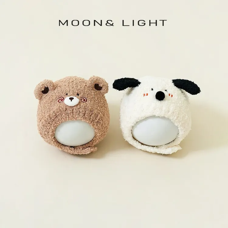 婴儿帽子秋冬季小动物毛绒女宝宝护耳帽幼儿保暖防风儿童套头帽