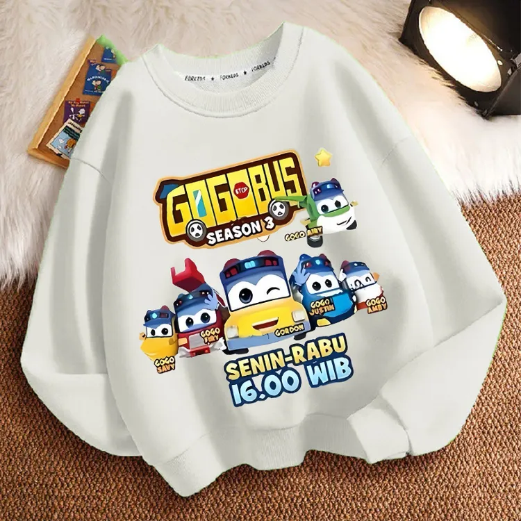 百变校巴春秋冬爆新款男女小中大儿童卫衣圆领加厚长袖上衣外套潮