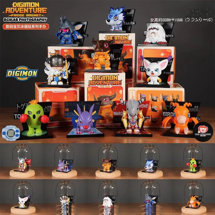 数码宝贝冰箱贴系列盲盒手办公仔玩偶摆件礼物男