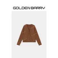 GOLDENBARRY|243140“软秋锁”简约V领羊绒开衫