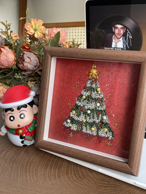 圣诞节摆台钻石画手工礼物带相框装饰画送情侣朋友闺蜜装饰画礼物