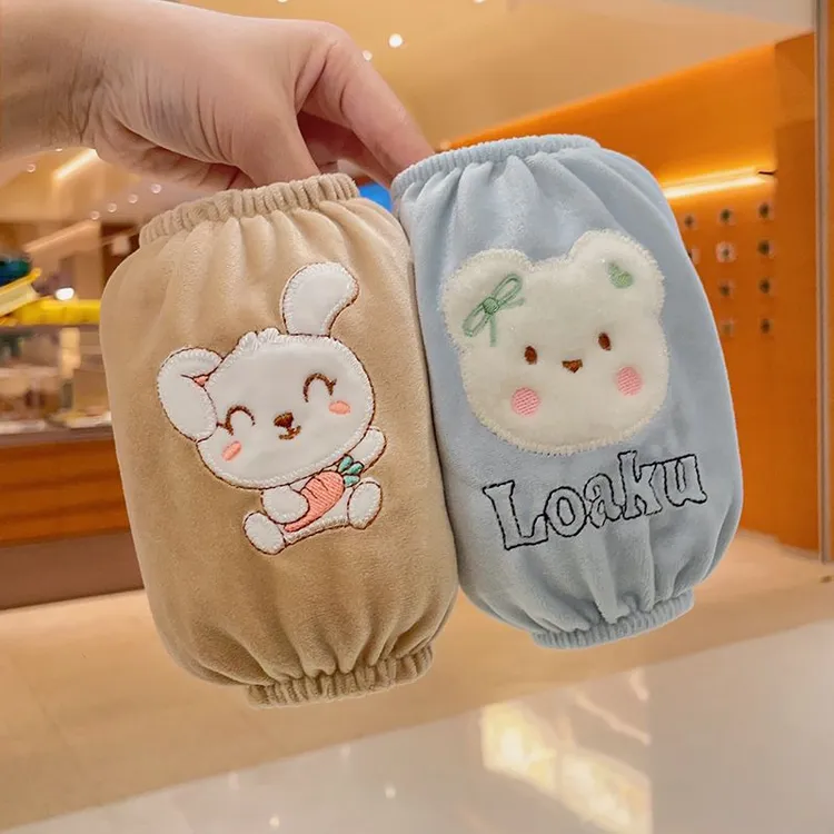 儿童袖套女童男孩宝宝冬季婴儿保暖袖头护袖防冻防污男童卡通套袖