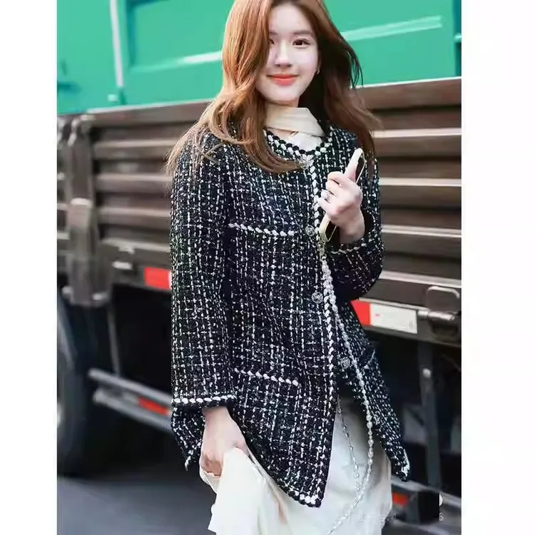 许我耀眼明星同款赵露思许妍同款小香风外套粗花呢高级感上衣秋季