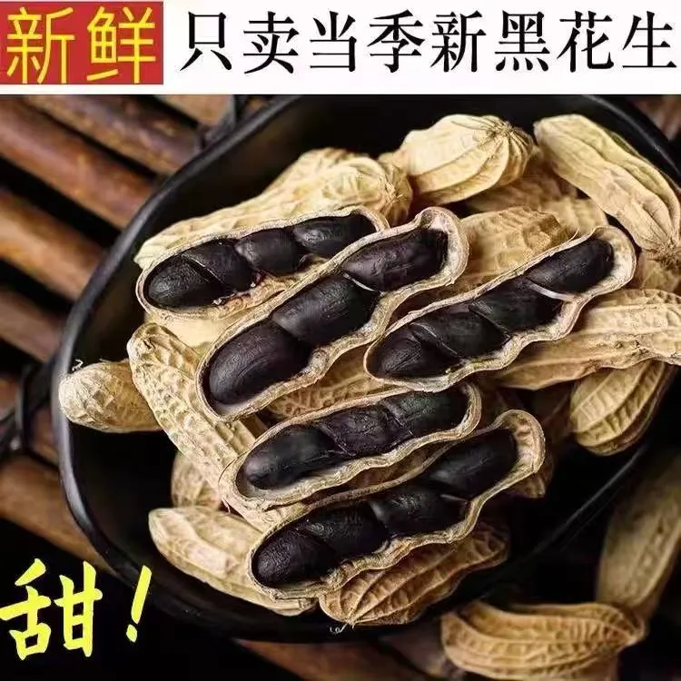 云南特产富硒黑花生带壳晒干农家黑花生包邮休闲健康小零食