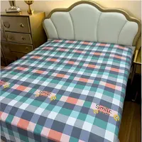 双经双纬加厚老粗布床单2.4*1.45（-+5cm）【七彩格子】 柔软 不起球