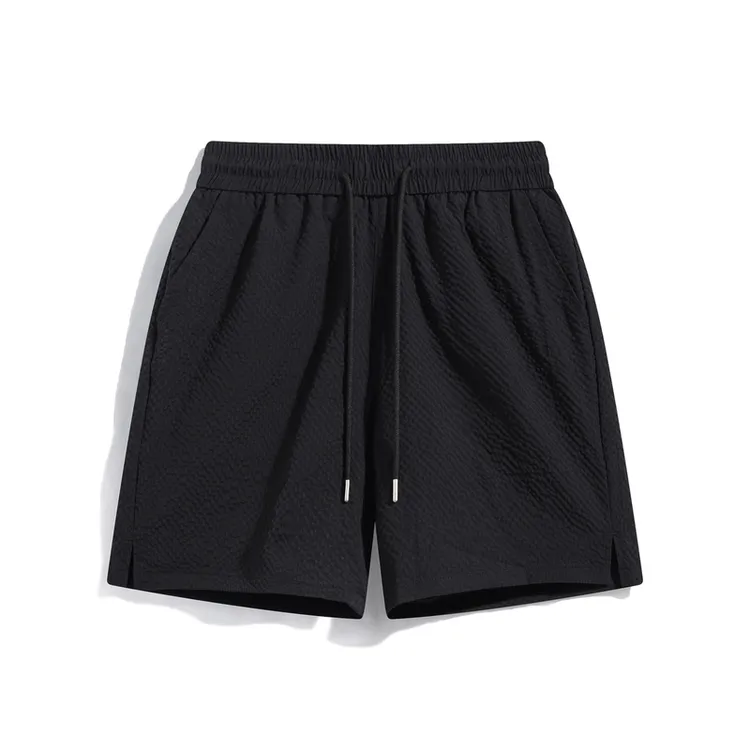 轻奢男士运动时尚百搭夏季简约经典抽绳华夫格透气速干潮流外穿